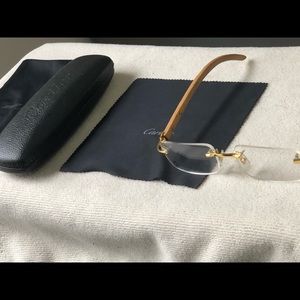 Cartier Glasses Wood Frame